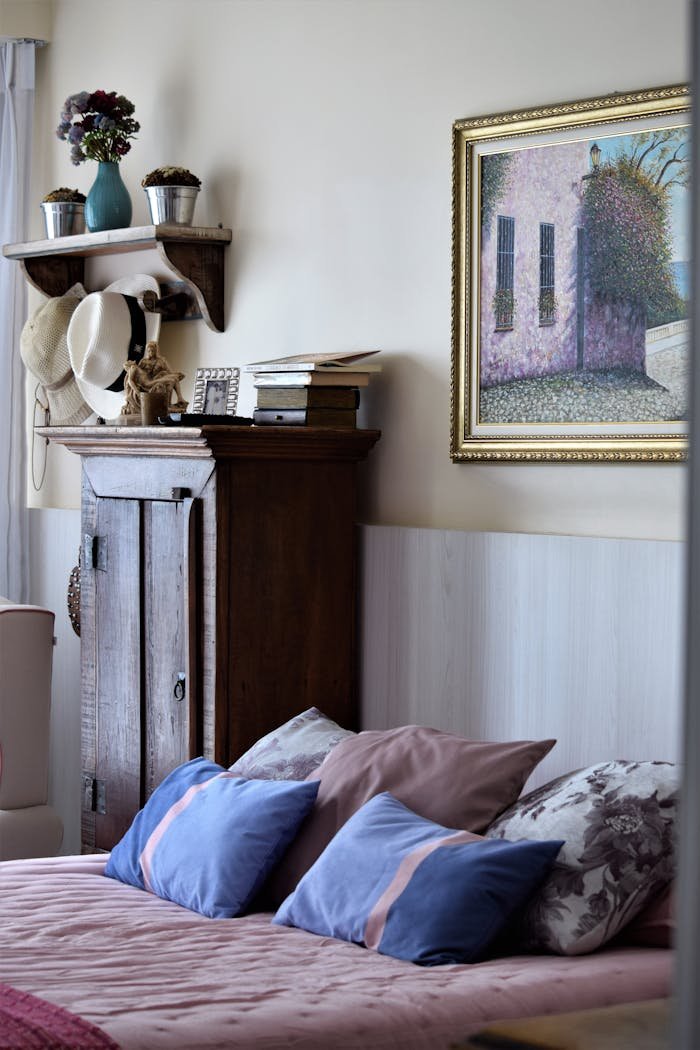 Brown Wooden Cabinet With Mirror